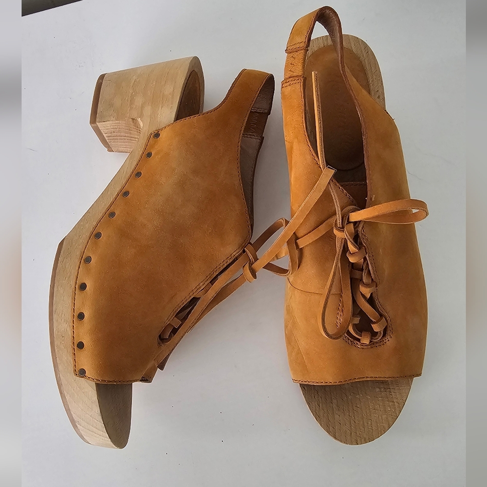Madewell Cecilia Lace-Up Clog in Tan Size 7 - Picture 4 of 10